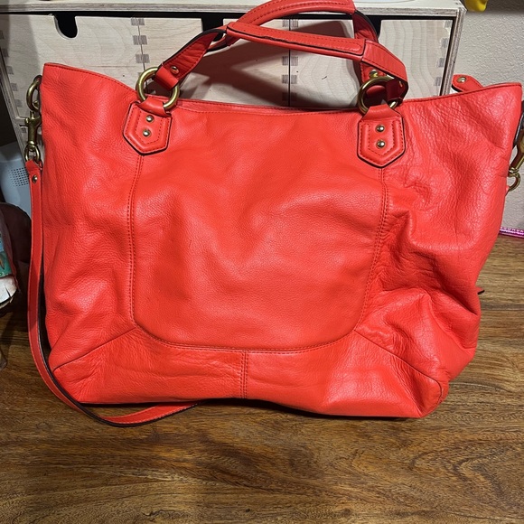 Vintage Coach Campbelle Belle Satchel in coral leather - Picture 3 of 6